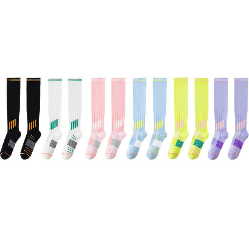 Chaussettes de sport à rayures et à compression (6 paires)