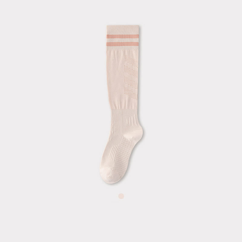 Chaussettes de compression hautes respirantes à rayures (5 paires)