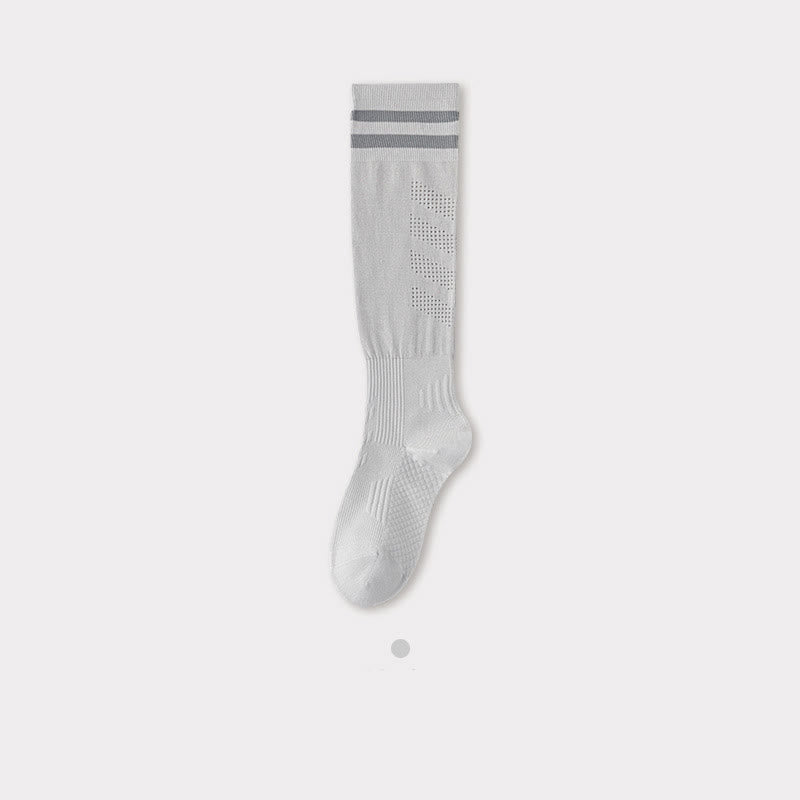 Chaussettes de compression hautes respirantes à rayures (5 paires) - Gris - EU36-40 (US3-7) - image 13