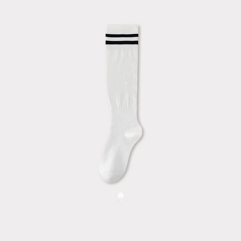 Chaussettes de compression hautes respirantes à rayures (5 paires) - Blanc - EU36-40 (US3-7) - image 12