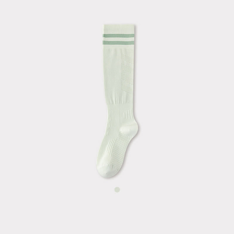 Chaussettes de compression hautes respirantes à rayures (5 paires) - Vert clair - EU36-40 (US3-7) - image 8
