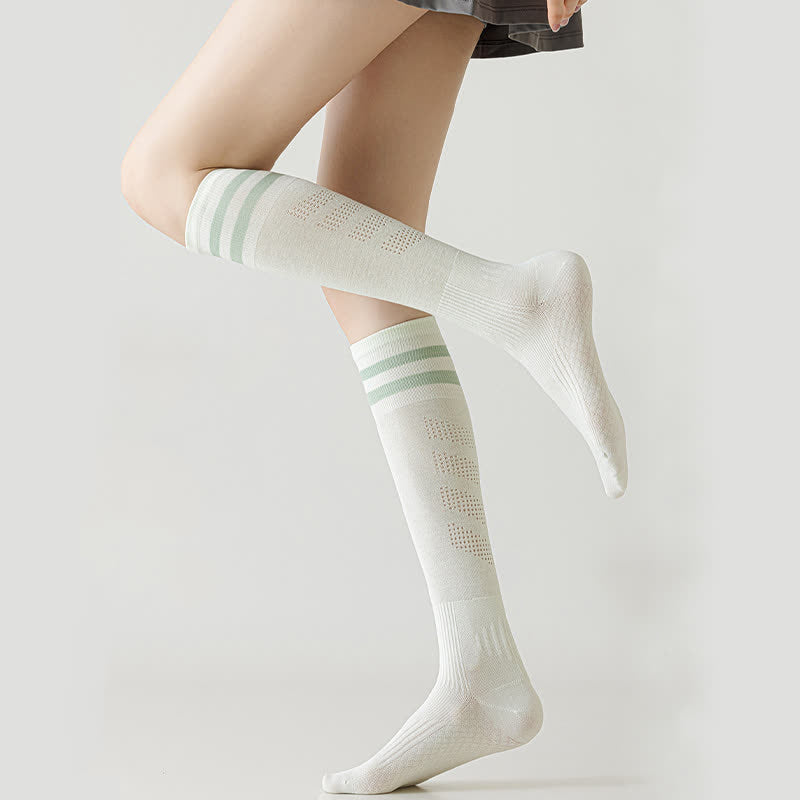 Chaussettes de compression hautes respirantes à rayures (5 paires) - image 5