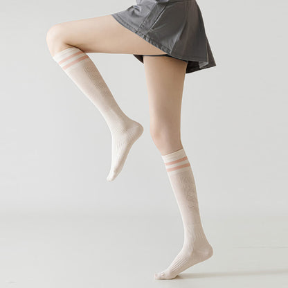 Chaussettes de compression hautes respirantes à rayures (5 paires)