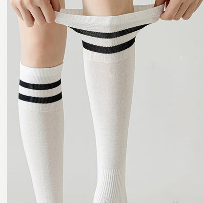 Chaussettes de compression hautes respirantes à rayures (5 paires)