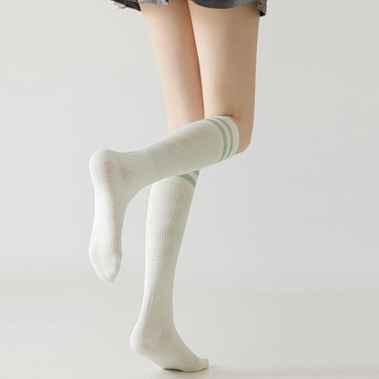 Chaussettes de compression hautes respirantes à rayures (5 paires)