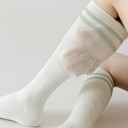 Chaussettes de compression hautes respirantes à rayures (5 paires)