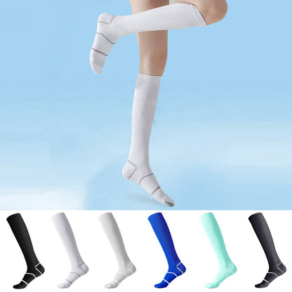 Chaussettes de sport de compression hautes de couleur unie (6 paires)