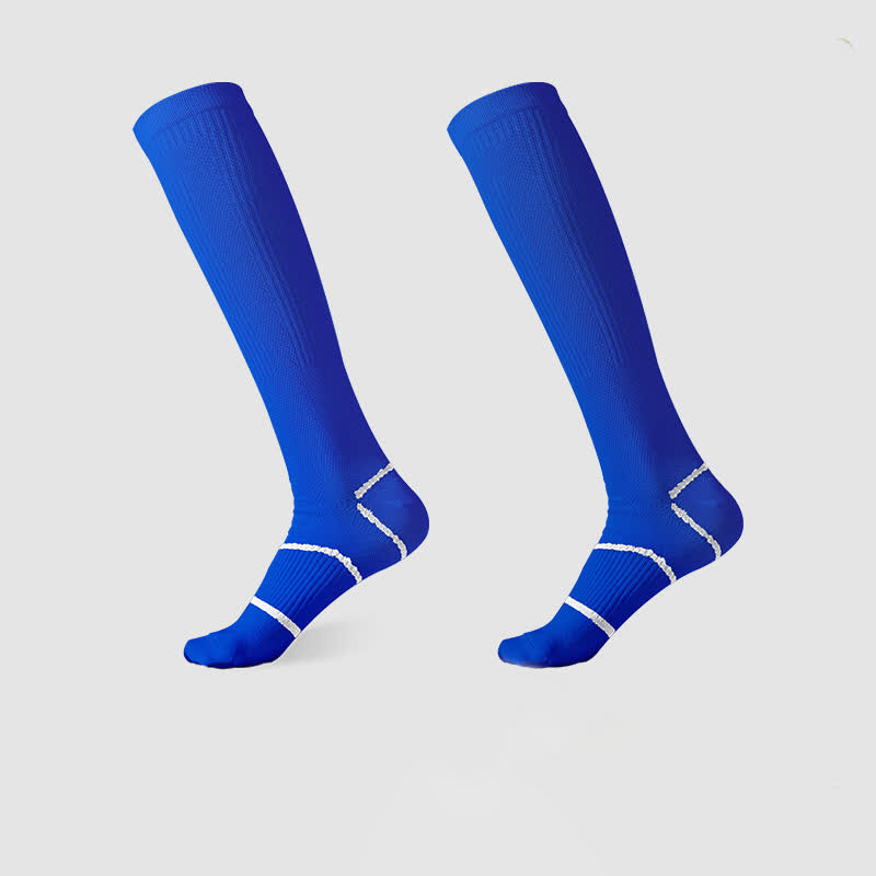 Chaussettes de sport de compression hautes de couleur unie (6 paires) - Bleu - EU36-45 (US3-11) - image 7