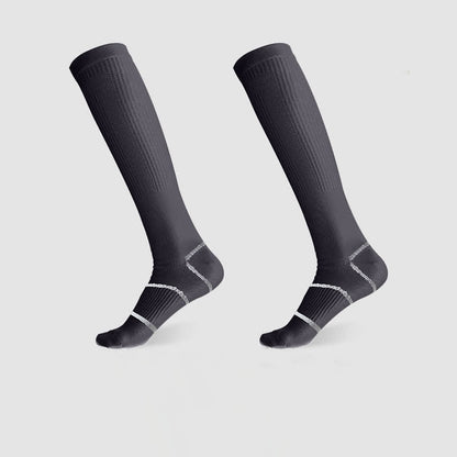 Chaussettes de sport de compression hautes de couleur unie (6 paires) - Gris foncé - EU36-45 (US3-11) - image 9