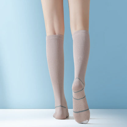 Chaussettes de sport de compression hautes de couleur unie (6 paires)