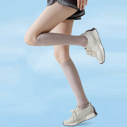 Chaussettes de sport de compression hautes de couleur unie (6 paires)