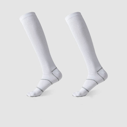 Chaussettes de sport de compression hautes de couleur unie (6 paires) - Blanc - EU36-45 (US3-11) - image 3