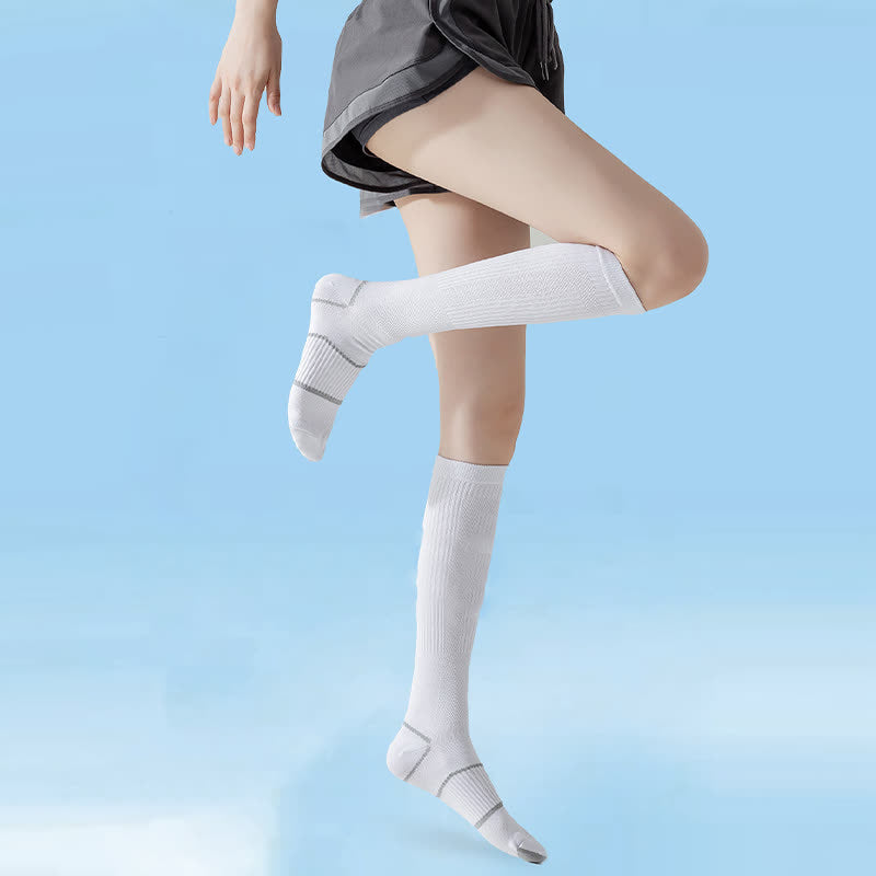 Chaussettes de sport de compression hautes de couleur unie (6 paires) - image 2