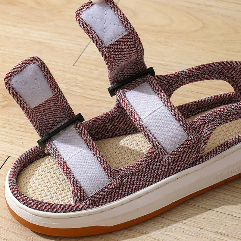 Sandales respirantes et antidérapantes en lin avec fermeture Velcro - image 5