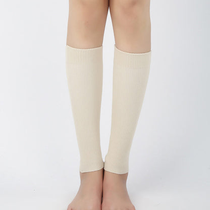 Manchons de mollet élastiques en coton de couleur unie (2 paires)