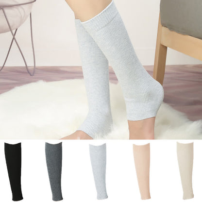 Manchons de mollet élastiques en coton de couleur unie (2 paires) - image 0