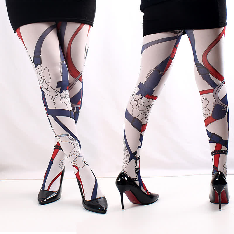 Collants à imprimé floral et papillon - C - Une taille - image 6