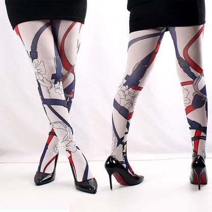 Collants à imprimé floral et papillon - C - Une taille - image 6