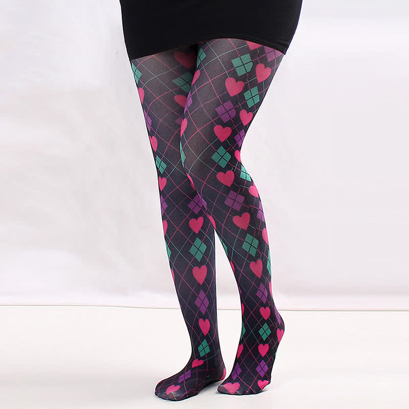 Collants à imprimé diamants vintage Love - UN - Une taille - image 0