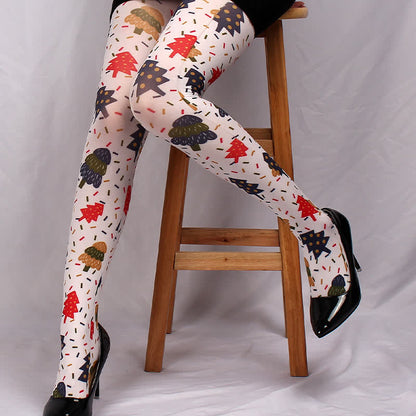 Collants vintage à carreaux et imprimé cœur