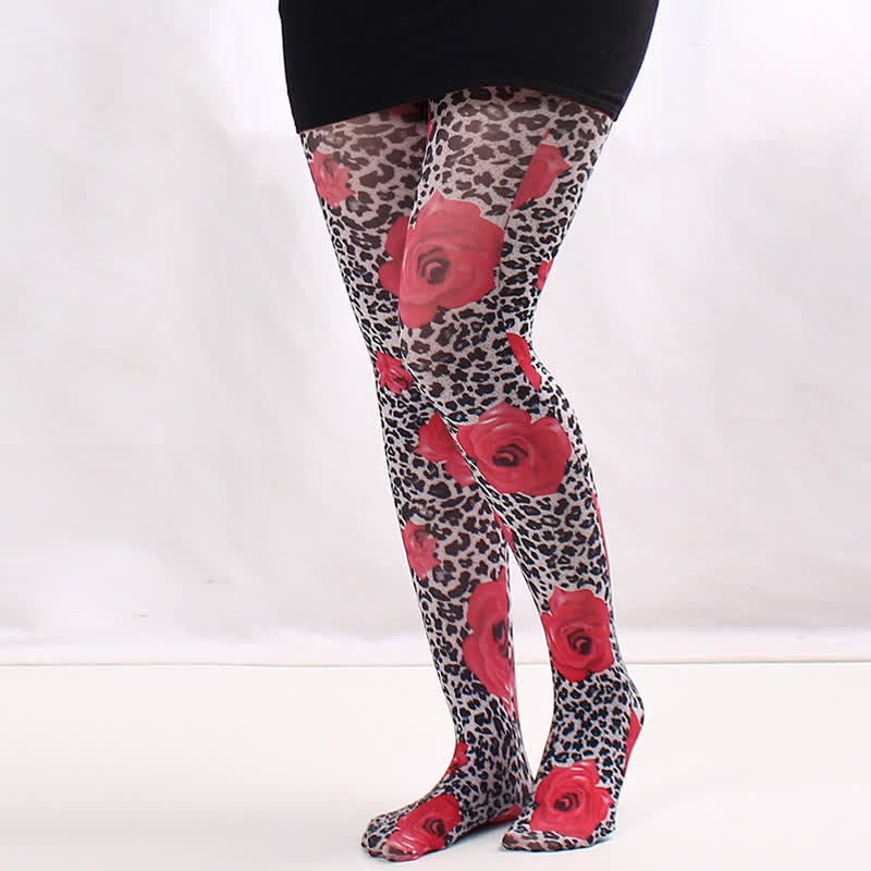 Collants vintage à imprimé floral et pois - B - Une taille - image 2