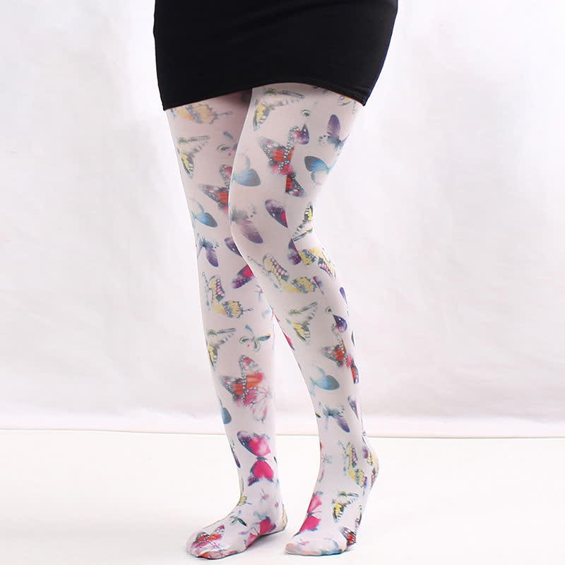 Collants vintage à imprimé floral et pois - UN - Une taille - image 1