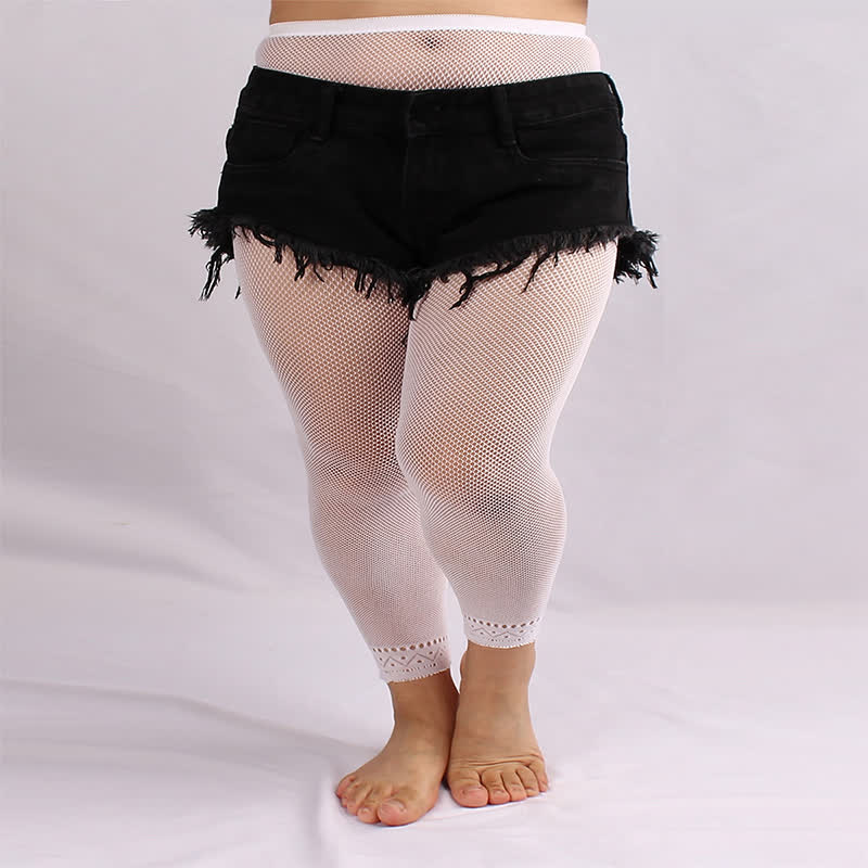 Collants mini-maille sexy grande taille (3 paires) - Blanc - Une taille - image 3