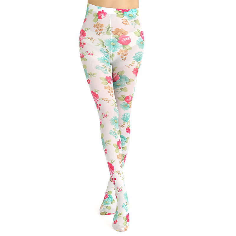 Collants vintage à imprimé léopard floral - image 11