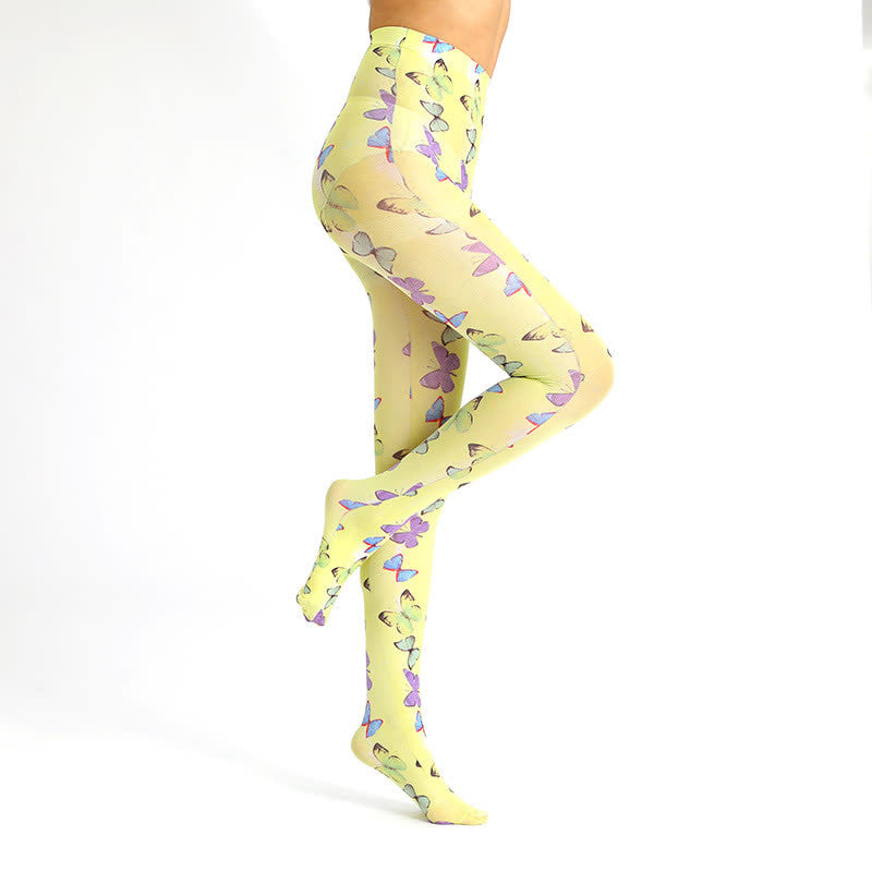 Collants vintage à imprimé léopard floral - image 7