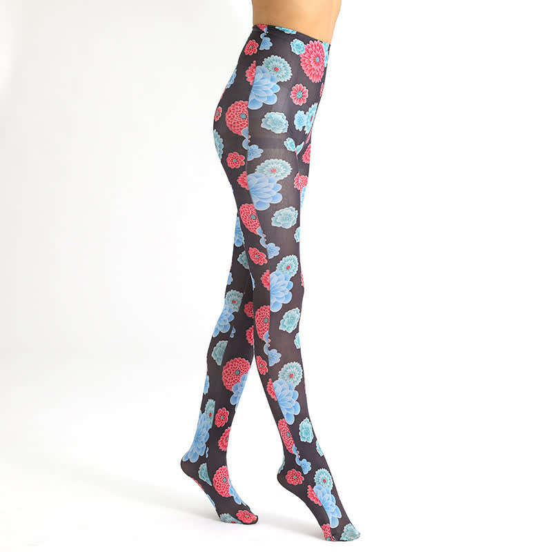 Collants vintage à imprimé léopard floral - image 12
