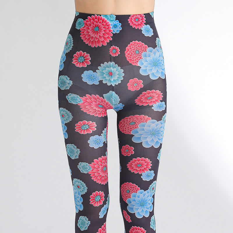 Collants vintage à imprimé léopard floral - image 14