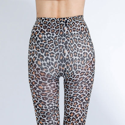 Collants vintage à imprimé léopard floral - image 4