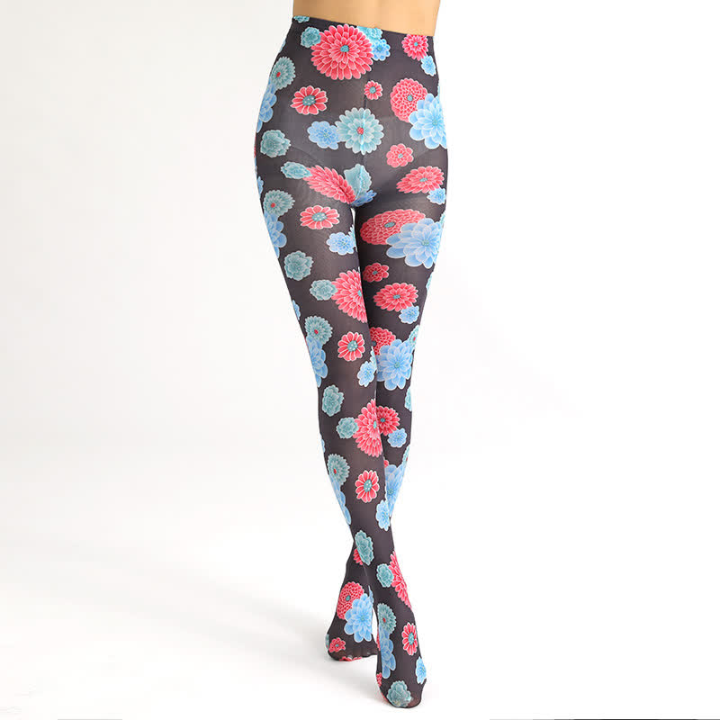 Collants vintage à imprimé léopard floral - E - Une taille - image 12
