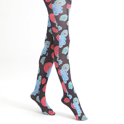 Collants vintage à imprimé léopard floral - image 14