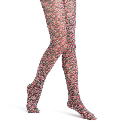Collants vintage à imprimé léopard floral - image 5