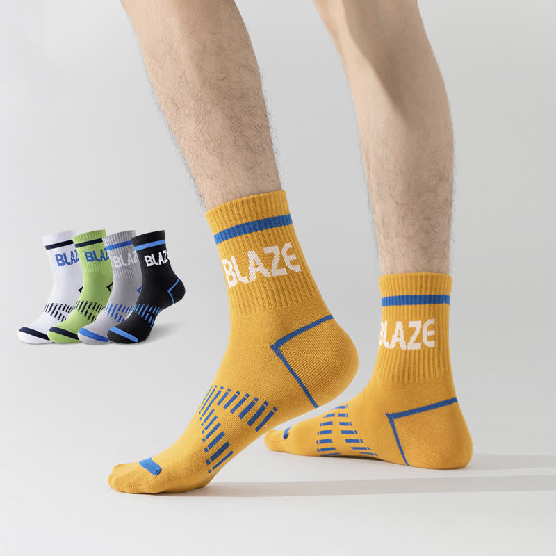 Chaussettes de compression de sport à imprimé lettre (5 paires) - image 1