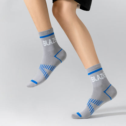 Chaussettes de compression de sport à imprimé lettre (5 paires)