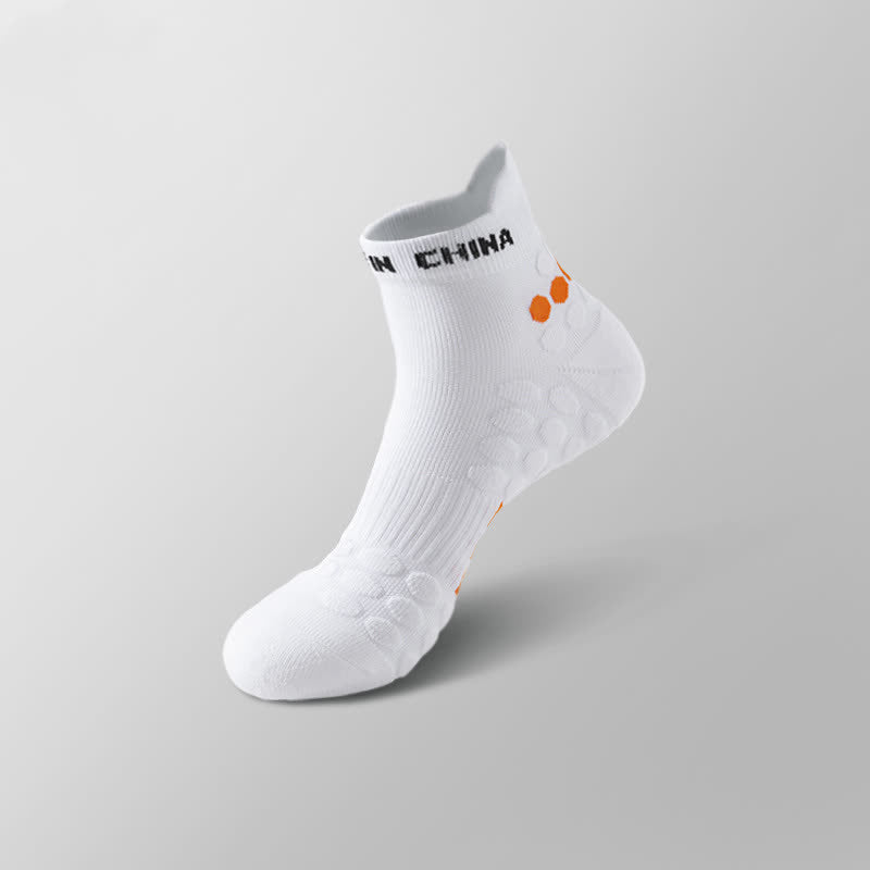 Chaussettes de compression antidérapantes en coton pour le sport (4 paires) - Blanc et rouge - EU39-44 (US6-10) - image 6
