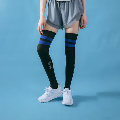 Chaussettes de compression hautes pour le fitness (2 paires) - Noir et bleu - EU36-42 (US3-8.5) - image 4