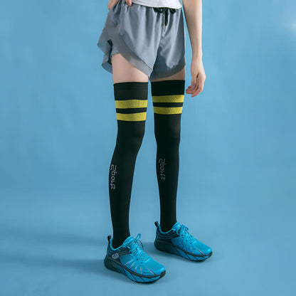 Chaussettes de compression hautes pour le fitness (2 paires) - Noir et jaune - EU36-42 (US3-8.5) - image 5
