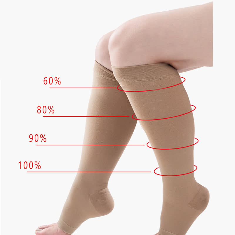 Chaussettes de compression médicales à bout ouvert grande taille (30-40 mmHg) - image 4