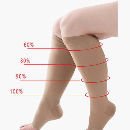 Chaussettes de compression médicales à bout ouvert grande taille (30-40 mmHg) - image 4