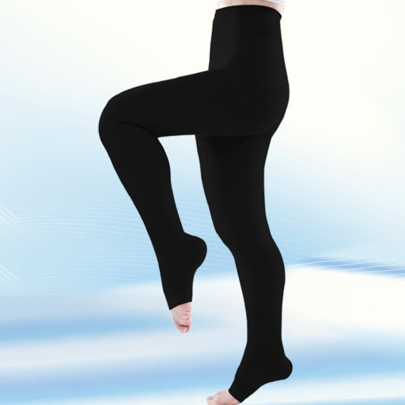 Collants de compression médicaux à bout ouvert grande taille (30-40 mmHg) - Noir - 5XL - image 0