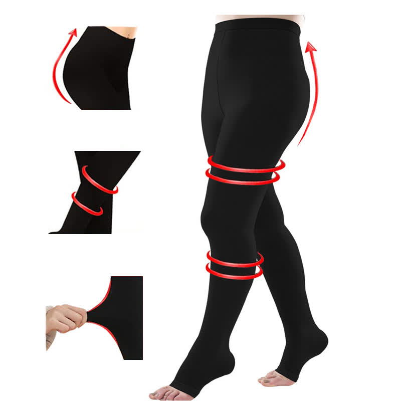 Collants de compression médicaux à bout ouvert grande taille (30-40 mmHg) - image 1