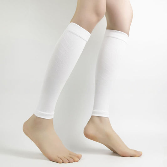 Manchons de compression pour mollets de sport de couleur unie - Blanc - XL - image 0