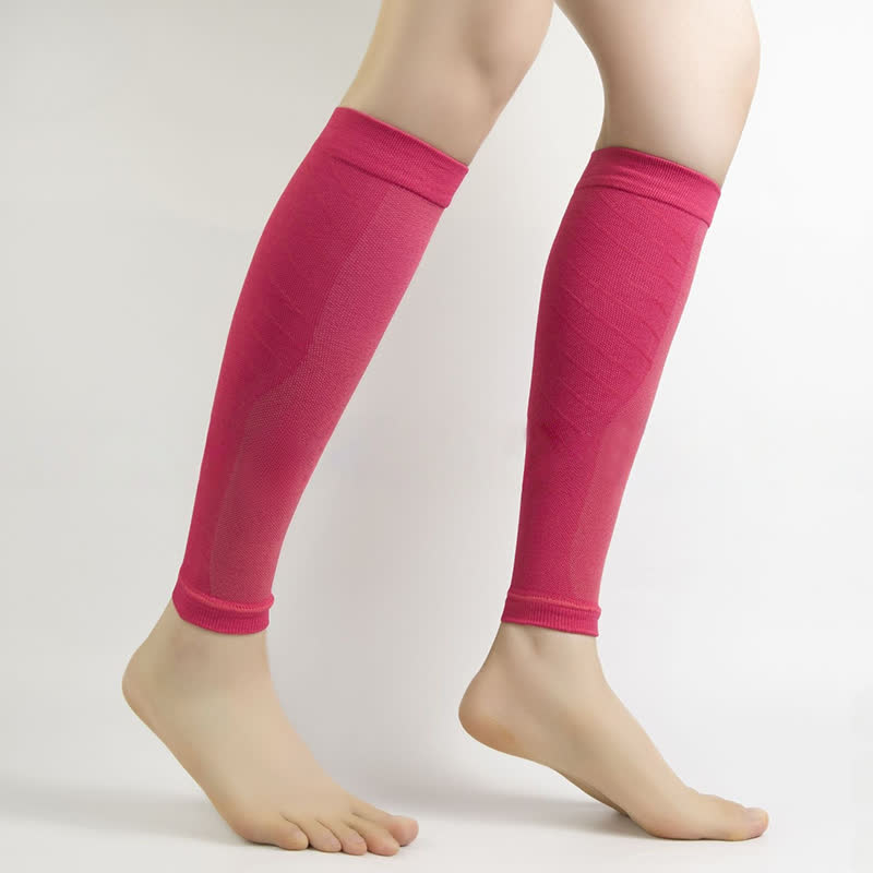 Manchons de compression pour mollets de sport de couleur unie - Fuchsia - XL - image 3