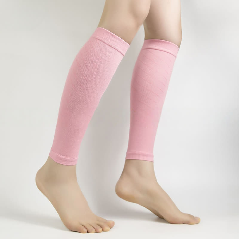 Manchons de compression pour mollets de sport de couleur unie - Rose - XL - image 4