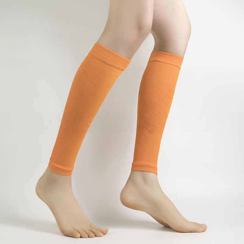 Manchons de compression pour mollets de sport de couleur unie - Orange - XL - image 5
