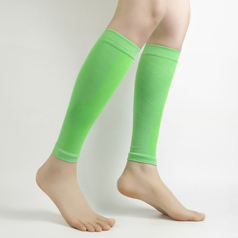 Manchons de compression pour mollets de sport de couleur unie - Vert - XL - image 2