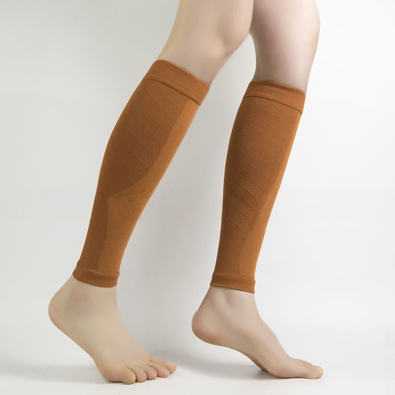 Manchons de compression pour mollets de sport de couleur unie - Brun - XL - image 7